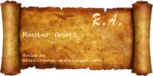 Reuter Anett névjegykártya